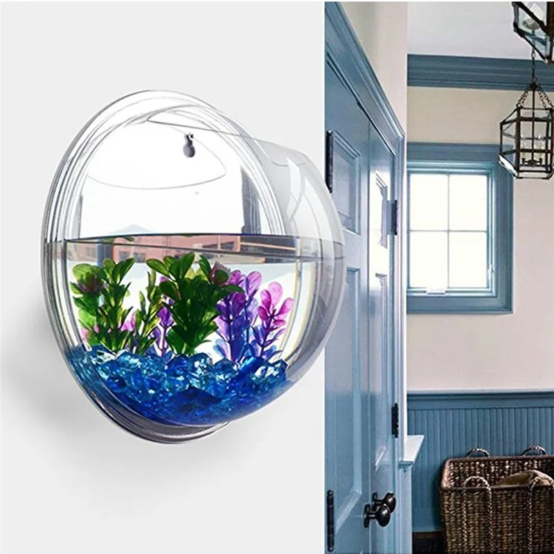 Custom wall mounted decorative round clear acrylic aquarium fish tank, Transparent 
Custom wall mounted decorative round clear acrylic aquarium fish tank, Transparent