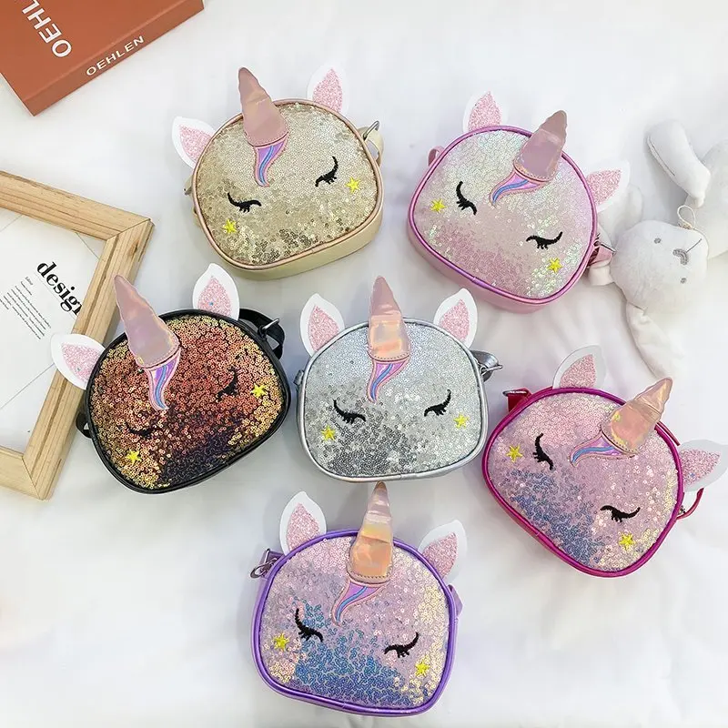 Wholesale Mini Cartoon Sequin Bling Crossbody Unicorn Bags kids purses and mini handbags little girls leather zip coin purse, 6 colors
Wholesale Mini Cartoon Sequin Bling Crossbody Unicorn Bags kids purses and mini handbags little girls leather zip coin purse, 6 colors