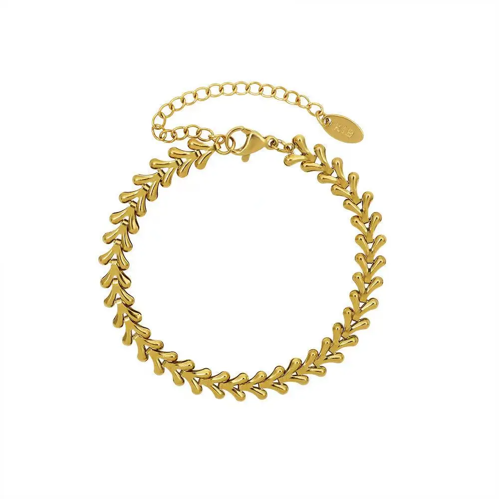 New fashion and personality Leaf Necklace lock Bracelet Stainless Steel 18K Gold Jewelry Necklace Sets
New fashion and personality Leaf Necklace lock Bracelet Stainless Steel 18K Gold Jewelry Necklace Sets