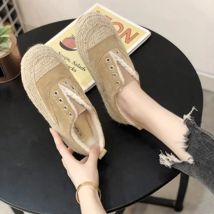 Women's plush warm slip on slide footwear women's straw woven casual shoes women's winter shoes flat canvas sneakers shoes
Women's plush warm slip on slide footwear women's straw woven casual shoes women's winter shoes flat canvas sneakers shoes