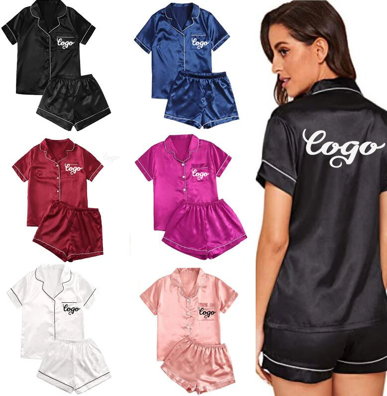 2 Pieces Letter Print Sleepwear designer pajamas Short Sets For Women Summer custom pajamas Satin silk pyjamas
2 Pieces Letter Print Sleepwear designer pajamas Short Sets For Women Summer custom pajamas Satin silk pyjamas