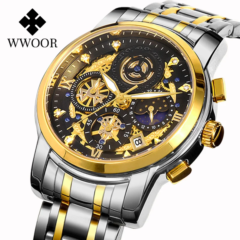 Creative Hollow out Design Chronograph Watch Men Moon Phase Luminous Hands Data Quartz Business Wristwatches
Creative Hollow out Design Chronograph Watch Men Moon Phase Luminous Hands Data Quartz Business Wristwatches