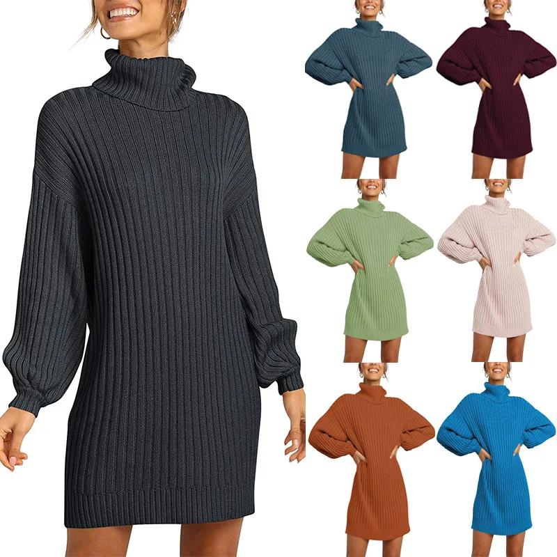 Autumn Factory Wholesale Fashionable Turtleneck Sweater Knit Dress for Women Casual Dresses Plus Size Long Sleeve Winter
Autumn Factory Wholesale Fashionable Turtleneck Sweater Knit Dress for Women Casual Dresses Plus Size Long Sleeve Winter