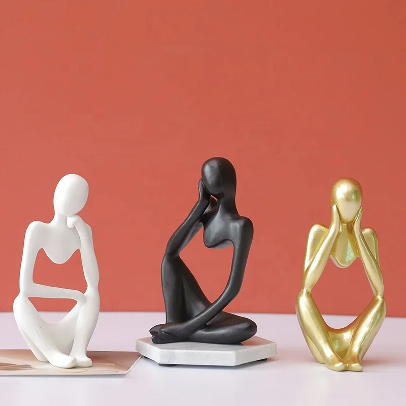 Art thikiing body shape black white resin decoration for model house hotel, White/black/gold
Art thikiing body shape black white resin decoration for model house hotel, White/black/gold