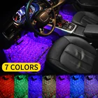 Car styling Interior Dash Floor Foot Decoration Lights Lamp LED Atmosphere Bulbs Voice control Lighting With USB Connector