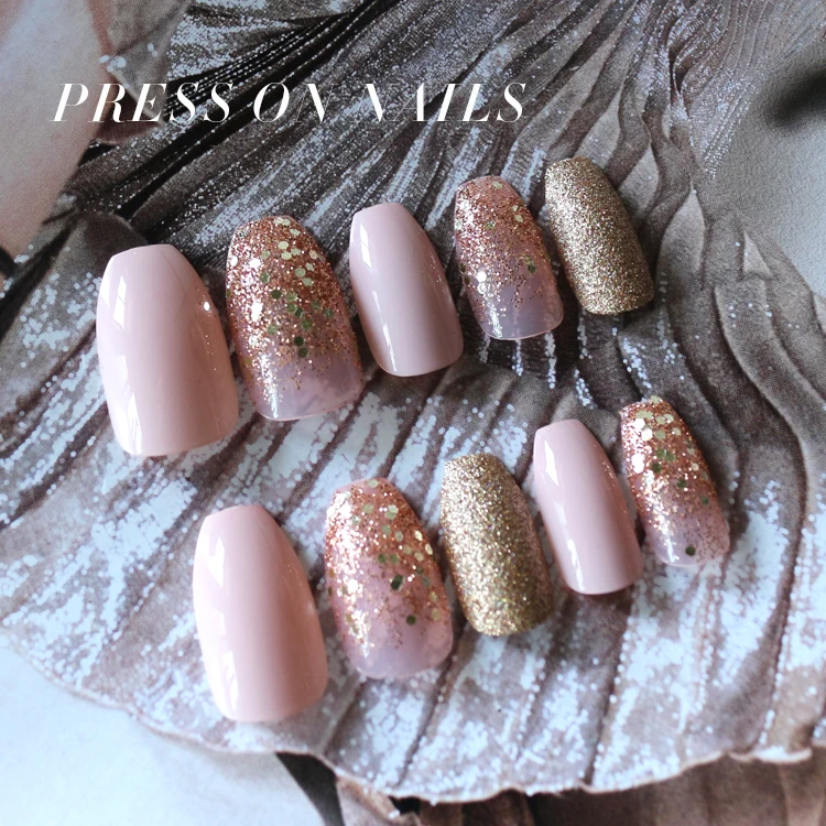 NEWAIR 24pcs/box factory price artificial fingernails pink and glitter coffin nails tip false customized nail tip
NEWAIR 24pcs/box factory price artificial fingernails pink and glitter coffin nails tip false customized nail tip