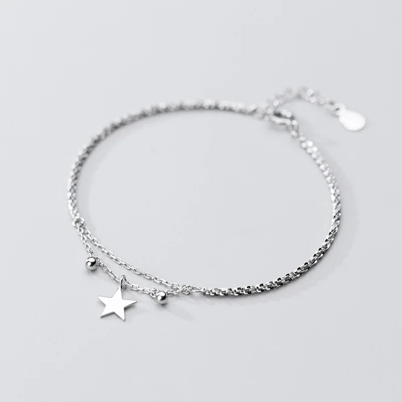 Solid 925 Sterling Silver Double Layer Chain Star Charm Bracelets For Women Birthday Gifts Jewelry
Solid 925 Sterling Silver Double Layer Chain Star Charm Bracelets For Women Birthday Gifts Jewelry