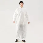 waterproof Polypropylene Coverall with Hood Disposable Elastic Cuff White 40g pp+ 15g breathable film