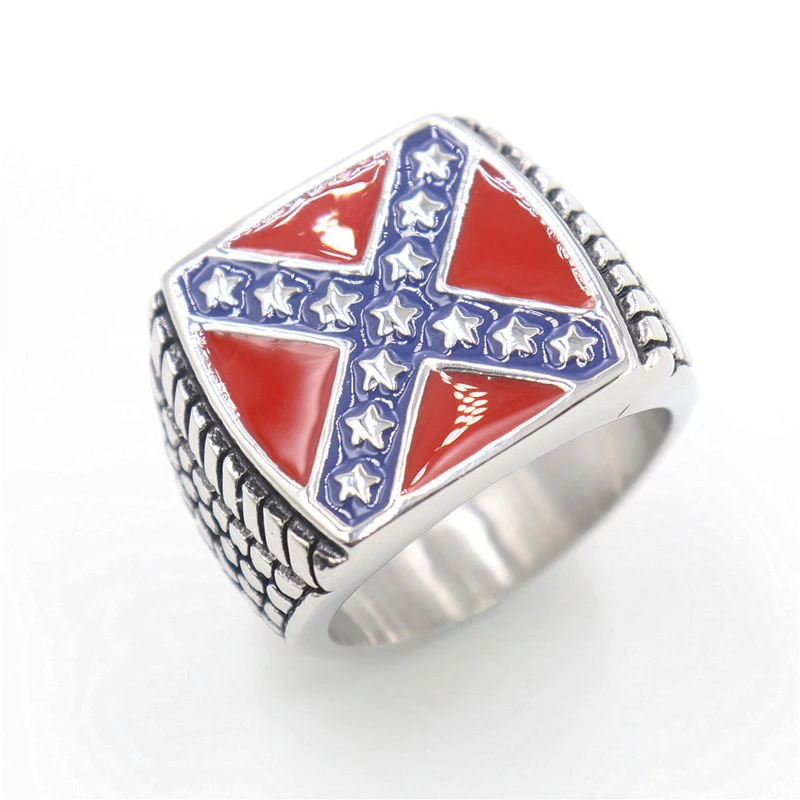 Retro men's stainless steel American flag ring Warcraft tribe same X Cross star ring, Silver
Retro men's stainless steel American flag ring Warcraft tribe same X Cross star ring, Silver