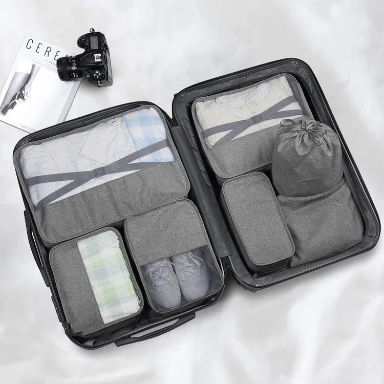 Waterproof luggage packing cubes storage travel organizer bag set