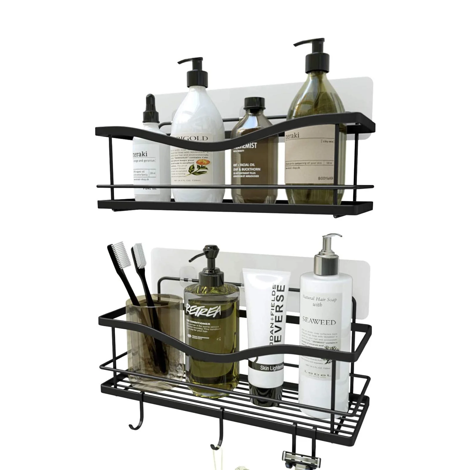 Shower Caddy Bathroom Shelf No Drilling Traceless Adhesive Bathroom Storage Organizer 2-in-1 Kitchen Spice Racks 2 Pack, Black
Shower Caddy Bathroom Shelf No Drilling Traceless Adhesive Bathroom Storage Organizer 2-in-1 Kitchen Spice Racks 2 Pack, Black