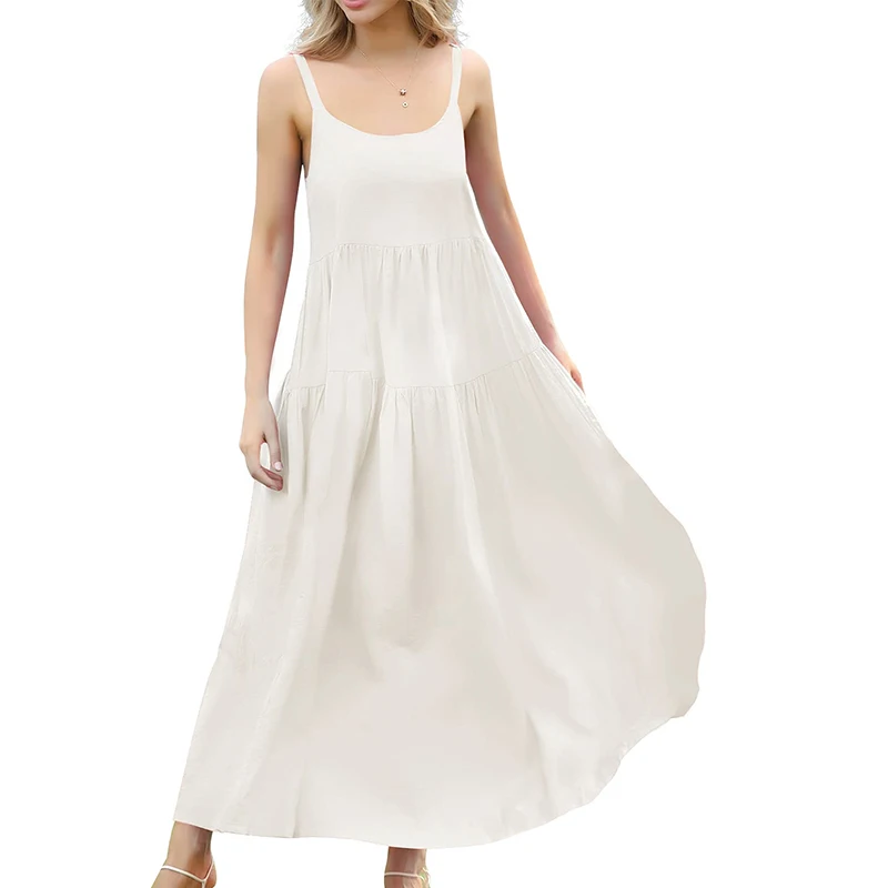 fashion white plus size Casual Loose elegant casual Dresses chiffon dress woman Spaghetti Strap Long Summer Beach Swing Dress, Customized color
fashion white plus size Casual Loose elegant casual Dresses chiffon dress woman Spaghetti Strap Long Summer Beach Swing Dress, Customized color