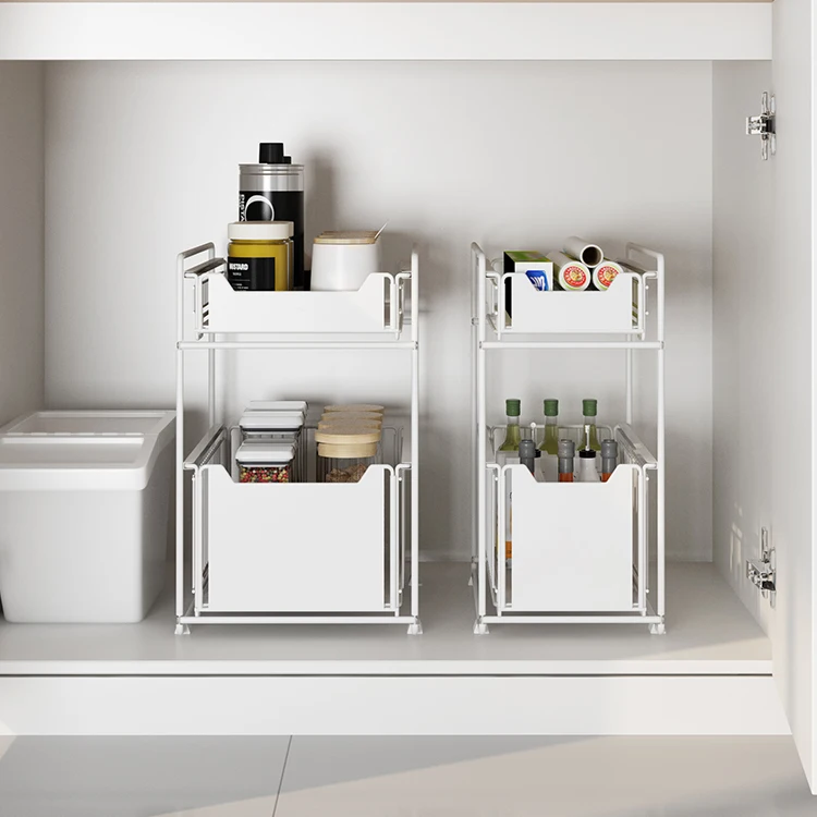Hot Sale Factory Manufacture 2 Tier Under The Sink Kitchen Rack With Sliding Drawer Storage Shelf, White/black
Hot Sale Factory Manufacture 2 Tier Under The Sink Kitchen Rack With Sliding Drawer Storage Shelf, White/black