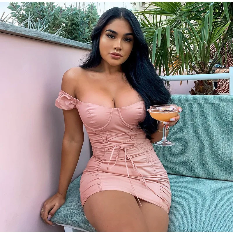 KQ-092 Trendy sexy off shoulder mini dresses women lady bodycon halter dress girls party dresses, As picture
KQ-092 Trendy sexy off shoulder mini dresses women lady bodycon halter dress girls party dresses, As picture