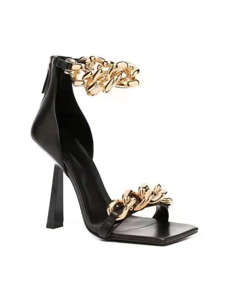 Factory Sale Good Quality Fashion high-heeled sandals with large chain Color Woman Shoes
Factory Sale Good Quality Fashion high-heeled sandals with large chain Color Woman Shoes