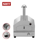 best selling kitchen cabinets desktop smokestack mini stainless steel Fired gas pizza oven with burner