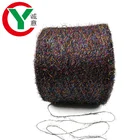 factory wholesale 150D polyester colorful metallic feather yarn for machine knitting fancy fabric