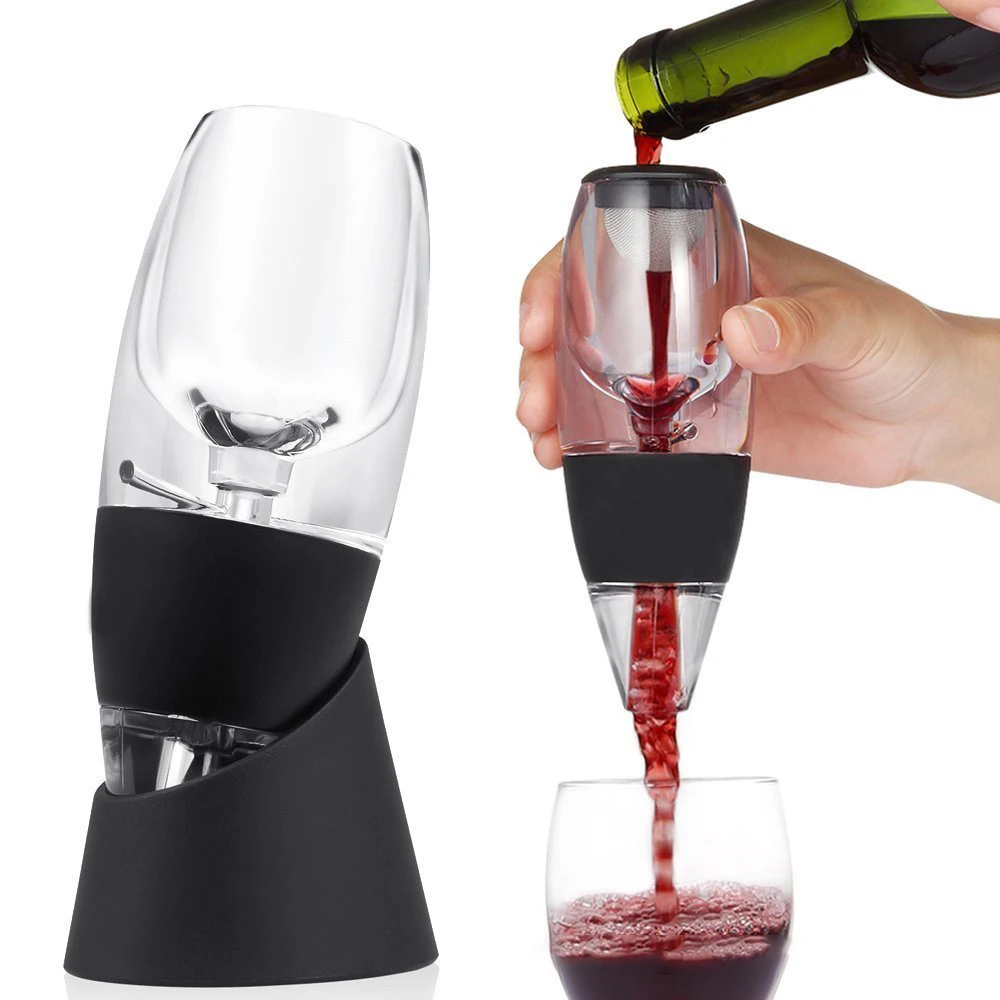 

CL566 Portable Red Wine Decanter Aerator Bar Accessories Wine Whisky Quick Decanter Red Wine Decanter Aerator, Black