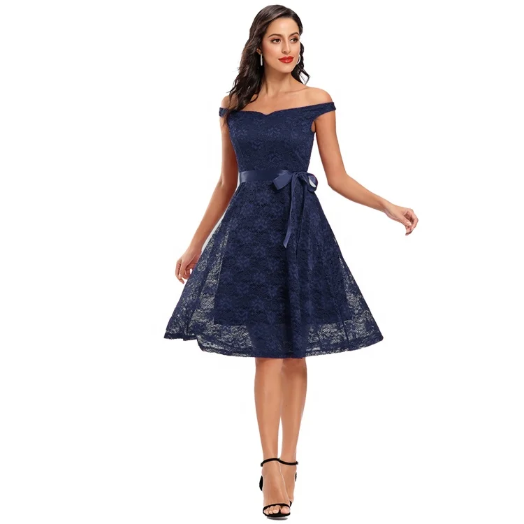 Cheap Hot Sale Top Quality Medium Length Lace Dress With A Shoulder Swing At The Bottom, Pink, burgundy, navy blue, black
Cheap Hot Sale Top Quality Medium Length Lace Dress With A Shoulder Swing At The Bottom, Pink, burgundy, navy blue, black