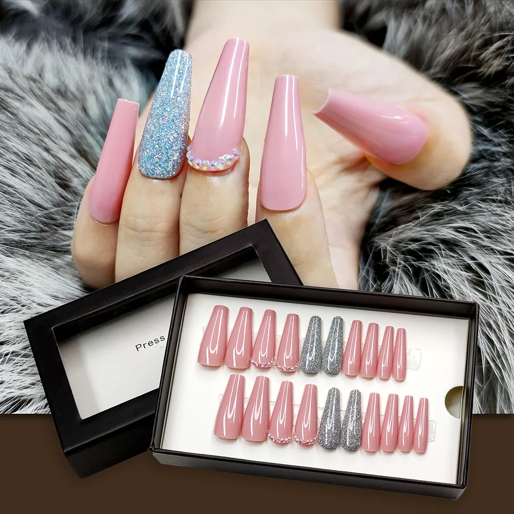 2021 New Design Nail Press on Packaging Box Pink Bling Press on Nails with Rhinestones
2021 New Design Nail Press on Packaging Box Pink Bling Press on Nails with Rhinestones
