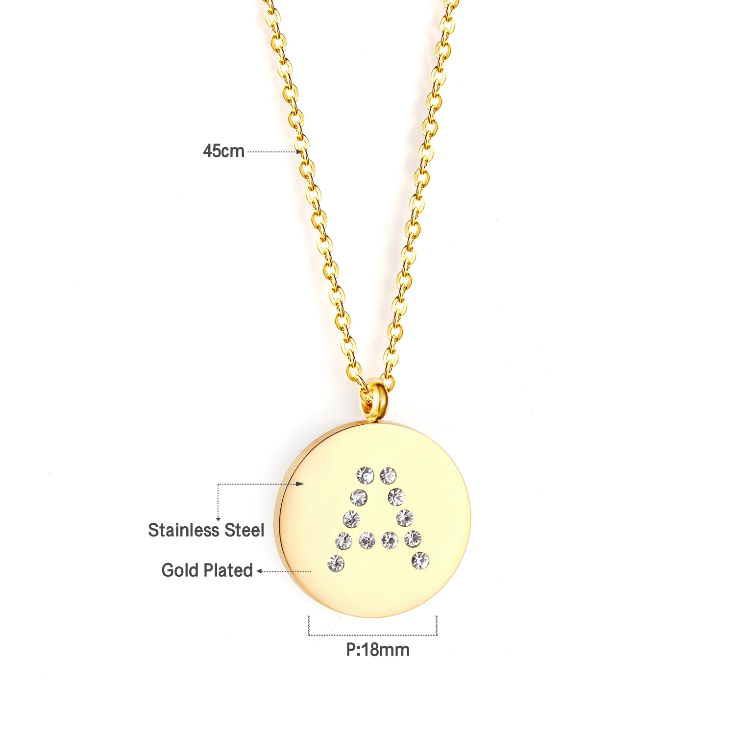 Ason Fashion Minimalist 18K Gold Plated Custom Letter Zircon Pendant Necklace Stainless Steel Jewelry For Unisex Antiallergic
Ason Fashion Minimalist 18K Gold Plated Custom Letter Zircon Pendant Necklace Stainless Steel Jewelry For Unisex Antiallergic