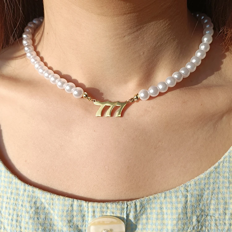 New Fashion 18K Gold Plated Stainless steel Number Necklace Pearl Angel Number Necklace for Women, Picture
New Fashion 18K Gold Plated Stainless steel Number Necklace Pearl Angel Number Necklace for Women, Picture