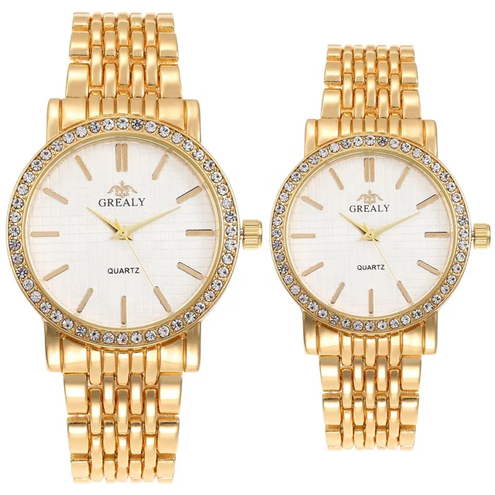 Top Brand GREALY Diamond Around Face Steel Couple Watches Quartz Golden Business Watch Ready Stock TW387
Top Brand GREALY Diamond Around Face Steel Couple Watches Quartz Golden Business Watch Ready Stock TW387