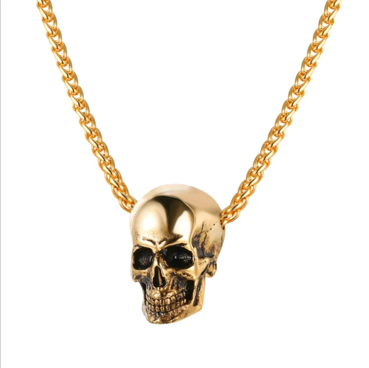 Vintage Gold Color Black Hip Hop Statement Necklaces Men Male Boho Jewelry Punk Stainless Steel Skull Chain Pendant Necklace
Vintage Gold Color Black Hip Hop Statement Necklaces Men Male Boho Jewelry Punk Stainless Steel Skull Chain Pendant Necklace