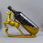 Wholesale resin deer shape statue whiskey bottle holder rack deer bottle holder wine holder creative animal wine
