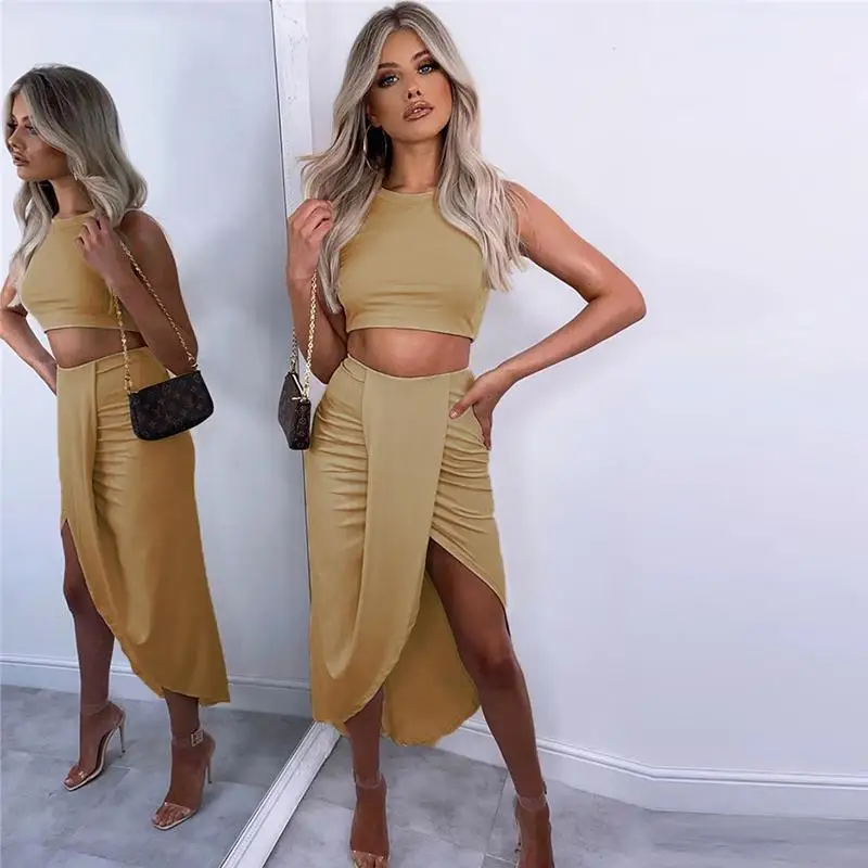 Maxi Casual Irregular Fashion Custom Crop Matching Two-piece Vest Women Clothing Tops And Skirt Set
Maxi Casual Irregular Fashion Custom Crop Matching Two-piece Vest Women Clothing Tops And Skirt Set