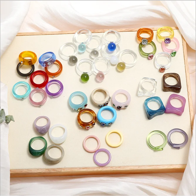 Transparent Multi Colors Acrylic Resin Rings by Size For Women Personalized Resin Acrylic Rings Jewelry, Multicolor
Transparent Multi Colors Acrylic Resin Rings by Size For Women Personalized Resin Acrylic Rings Jewelry, Multicolor
