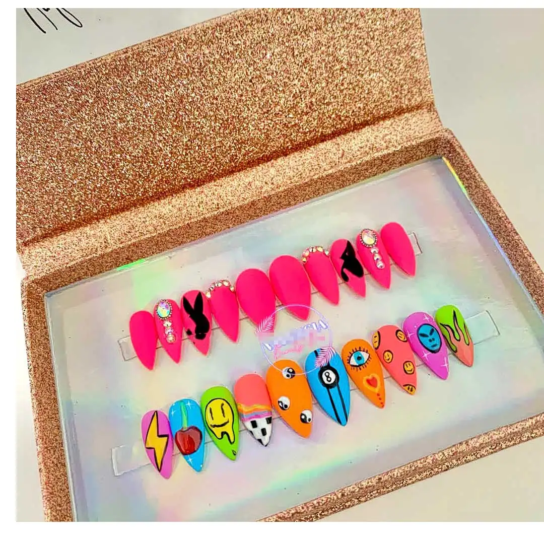 customfrench press on nail packaging Acrylic press on nails