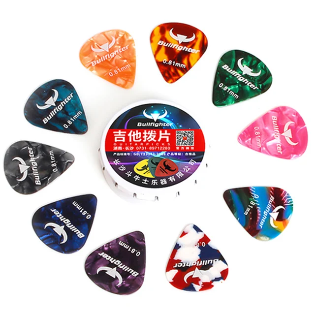 Bullfighter 100A Acoustic Electric Guitar Picks Plectrum Various Colors 6 thickness 0.46/0.73/0.81/1mm
Bullfighter 100A Acoustic Electric Guitar Picks Plectrum Various Colors 6 thickness 0.46/0.73/0.81/1mm