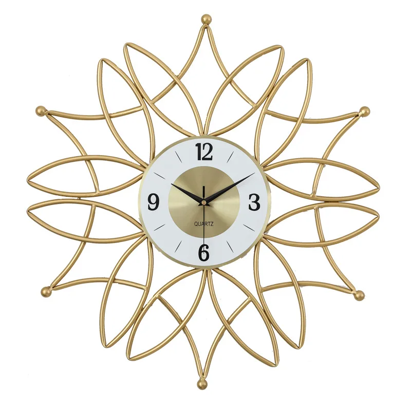 Nordic golden wrought iron wall clock creative flowers fashion wall clock clothing store barber shop wall clock
Nordic golden wrought iron wall clock creative flowers fashion wall clock clothing store barber shop wall clock