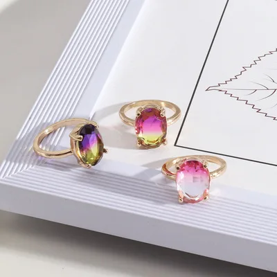 Personalized Design Gradient Color Oval Handmade Glass Facet Rings Transparent Artificial Gems Rings for Women
Personalized Design Gradient Color Oval Handmade Glass Facet Rings Transparent Artificial Gems Rings for Women