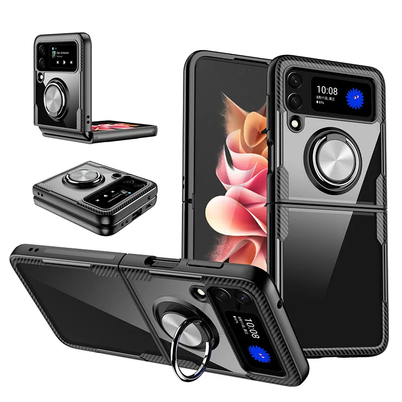 Acrylic Transparent Folding Phone Case For Samsung Galaxy Z Flip 3 5g With Magnetic Ring Holder, Multi colors
Acrylic Transparent Folding Phone Case For Samsung Galaxy Z Flip 3 5g With Magnetic Ring Holder, Multi colors