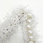 20mm White Tassel Fringe Trimming With Chain Metallic Line and Beads For Garment Decoration