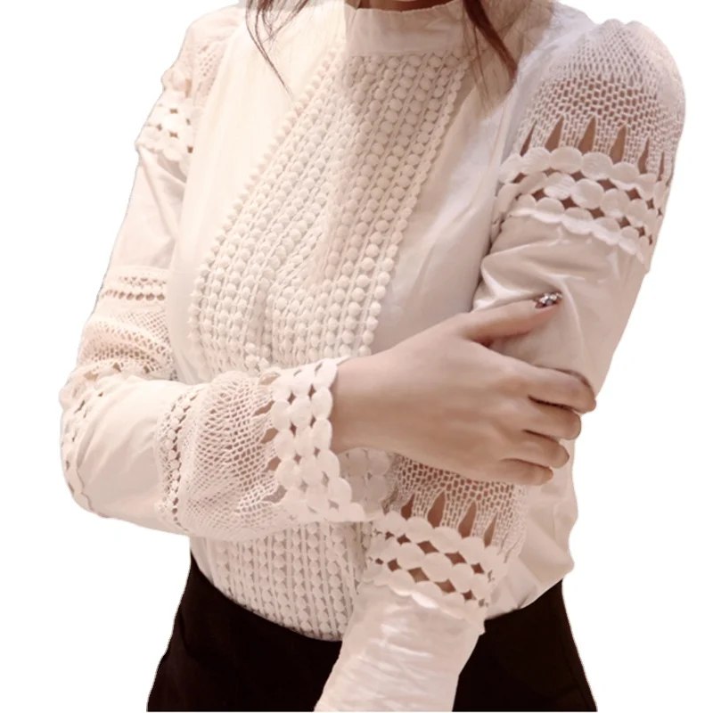 New Arrival Women Blouses Femme Slim Bottoming Long-sleeve White Shirt Lace Hook Flower Hollow Plus Size Ladies Tops Blouses
New Arrival Women Blouses Femme Slim Bottoming Long-sleeve White Shirt Lace Hook Flower Hollow Plus Size Ladies Tops Blouses