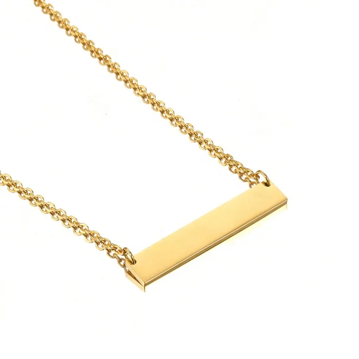 Fashion wholesale hot sale delicate minimalist elegant custom engraving stainless steel gold filled bar necklace for women lady
Fashion wholesale hot sale delicate minimalist elegant custom engraving stainless steel gold filled bar necklace for women lady
