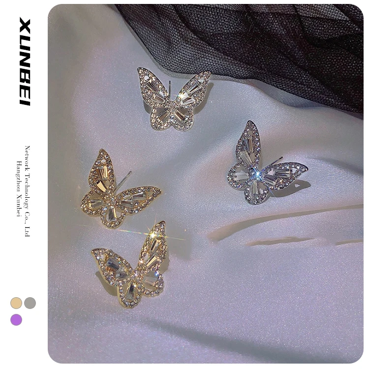 XUNBEI 925 Sterling Silver Needle High-end Earrings Super Flash Temperament Butterfly Earrings For Women, Silver,gold,purple
XUNBEI 925 Sterling Silver Needle High-end Earrings Super Flash Temperament Butterfly Earrings For Women, Silver,gold,purple