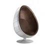 Luxury Modern Leisure Swivel Sofa Egg Chair Fiberglass Living Room Chairs Swivel Oval Egg Pod Accent Chair