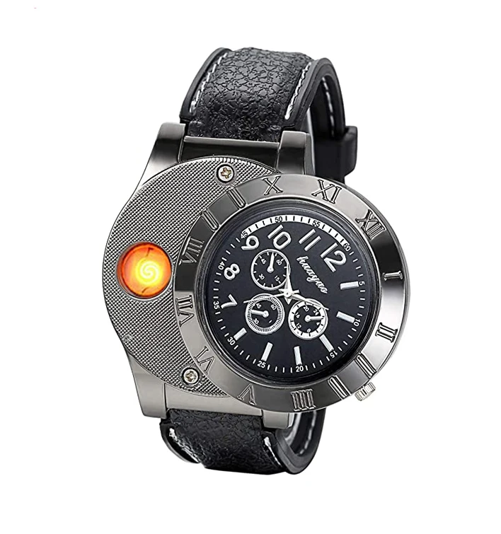 2-in-1 Mens Novelty Military Analog Quartz Wrist usb cigarette lighter watch, Black,silver
2-in-1 Mens Novelty Military Analog Quartz Wrist usb cigarette lighter watch, Black,silver