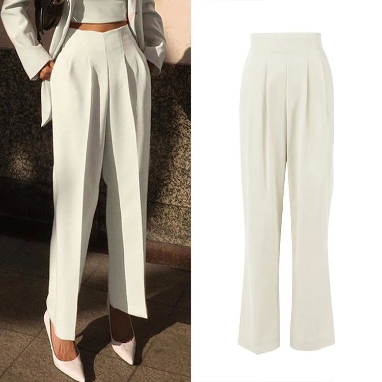 Hot Selling High Quality Solid Pleated Elastic High Waist Womens Pants Suit Straight Tube Office Lady Casual Pants For Women
Hot Selling High Quality Solid Pleated Elastic High Waist Womens Pants Suit Straight Tube Office Lady Casual Pants For Women
