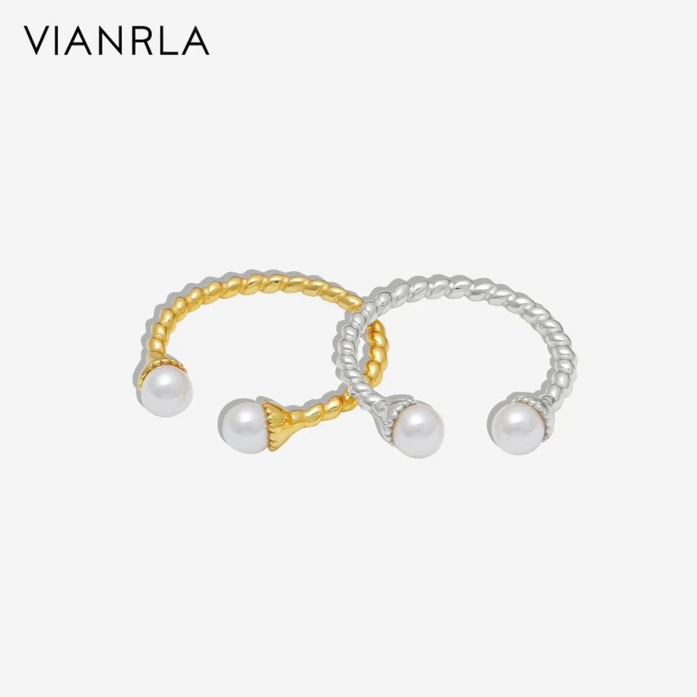 VIANRLA double open pearl rings 925 sterling silver twisted band adjustable ring for women
VIANRLA double open pearl rings 925 sterling silver twisted band adjustable ring for women