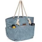 Custom Wholesale Fashion Women Cotton Blank Canvas Large Beach Tote Bag