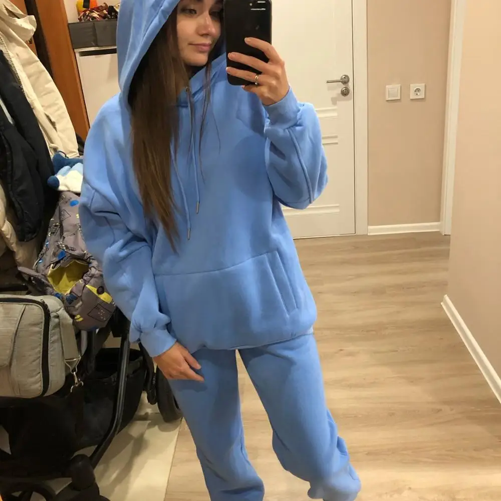 Two-piece plus velvet thick loose top and trousers suit 2 piece track suits for women cotton sweat suits for women, Custom color
Two-piece plus velvet thick loose top and trousers suit 2 piece track suits for women cotton sweat suits for women, Custom color