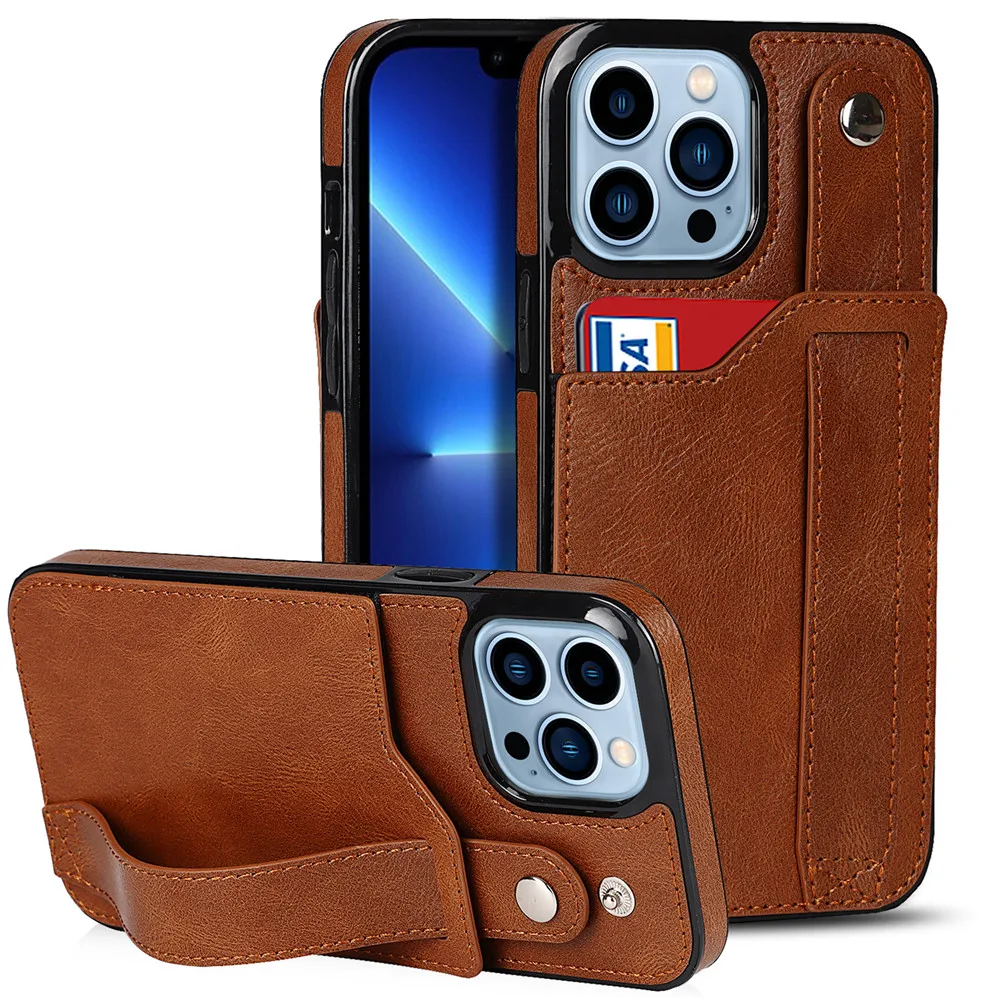 New Anti Fall Full Cover Phone Case with Hand Strap Card Slot Holder Leather Wristbands Case for iPhone 13 12 11 Pro max
New Anti Fall Full Cover Phone Case with Hand Strap Card Slot Holder Leather Wristbands Case for iPhone 13 12 11 Pro max