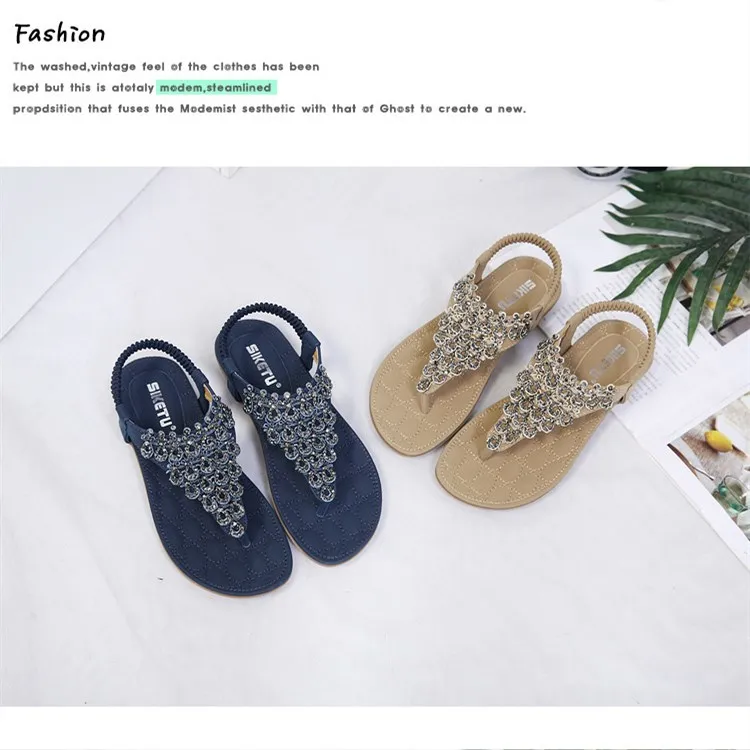 2021 Amazon ethnic wind sandals travel beach bohemian retro large size flat shoes women's sandals with lace diamond, 2 colors
2021 Amazon ethnic wind sandals travel beach bohemian retro large size flat shoes women's sandals with lace diamond, 2 colors