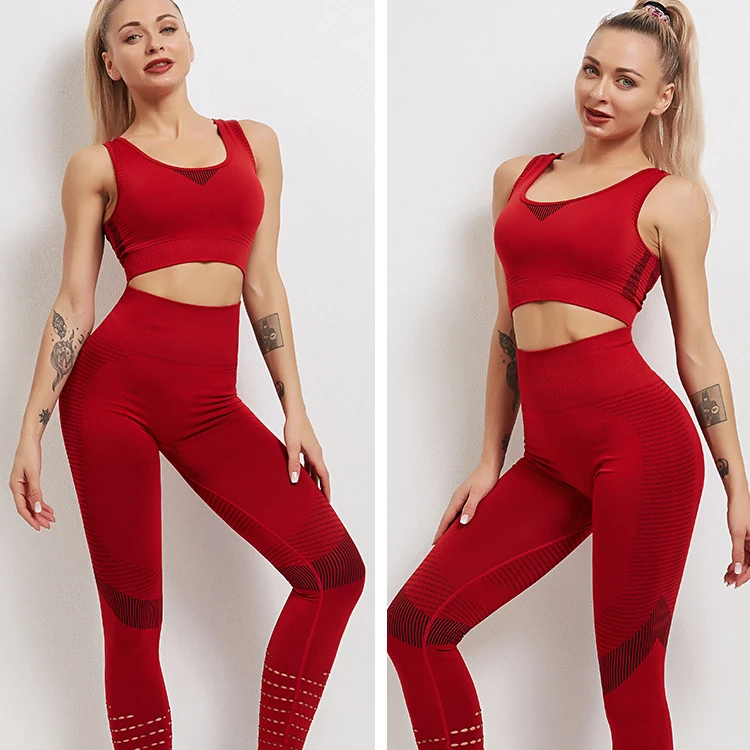Women's hollow design of yoga sportswear, yoga bra and pants set, 5 color
Women's hollow design of yoga sportswear, yoga bra and pants set, 5 color