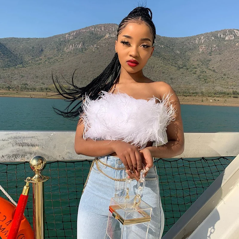 CUTENOVA K20824T White Breast Wrap Plush Women Top 2021 NEW Arrival Sexy Collarless Sleeveless Shirt Streetwear
CUTENOVA K20824T White Breast Wrap Plush Women Top 2021 NEW Arrival Sexy Collarless Sleeveless Shirt Streetwear